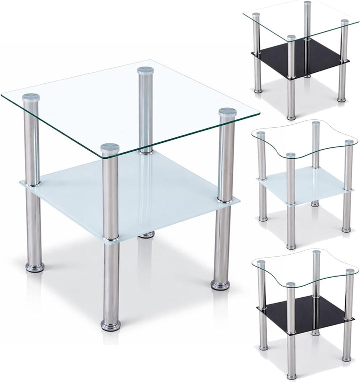CasaXXl Couchtisch Glas mit Sicherheitsglas & Facettenschliff - Glastisch perfekt geeignet als Beist
