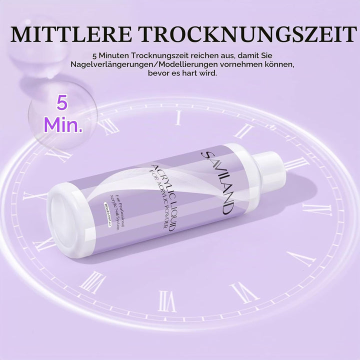 Saviland Acryl Liquid für Nägel 180ML: EMA Acryl Liquid für Acrylpulver Acryl Pinsel Non-Yellowing A