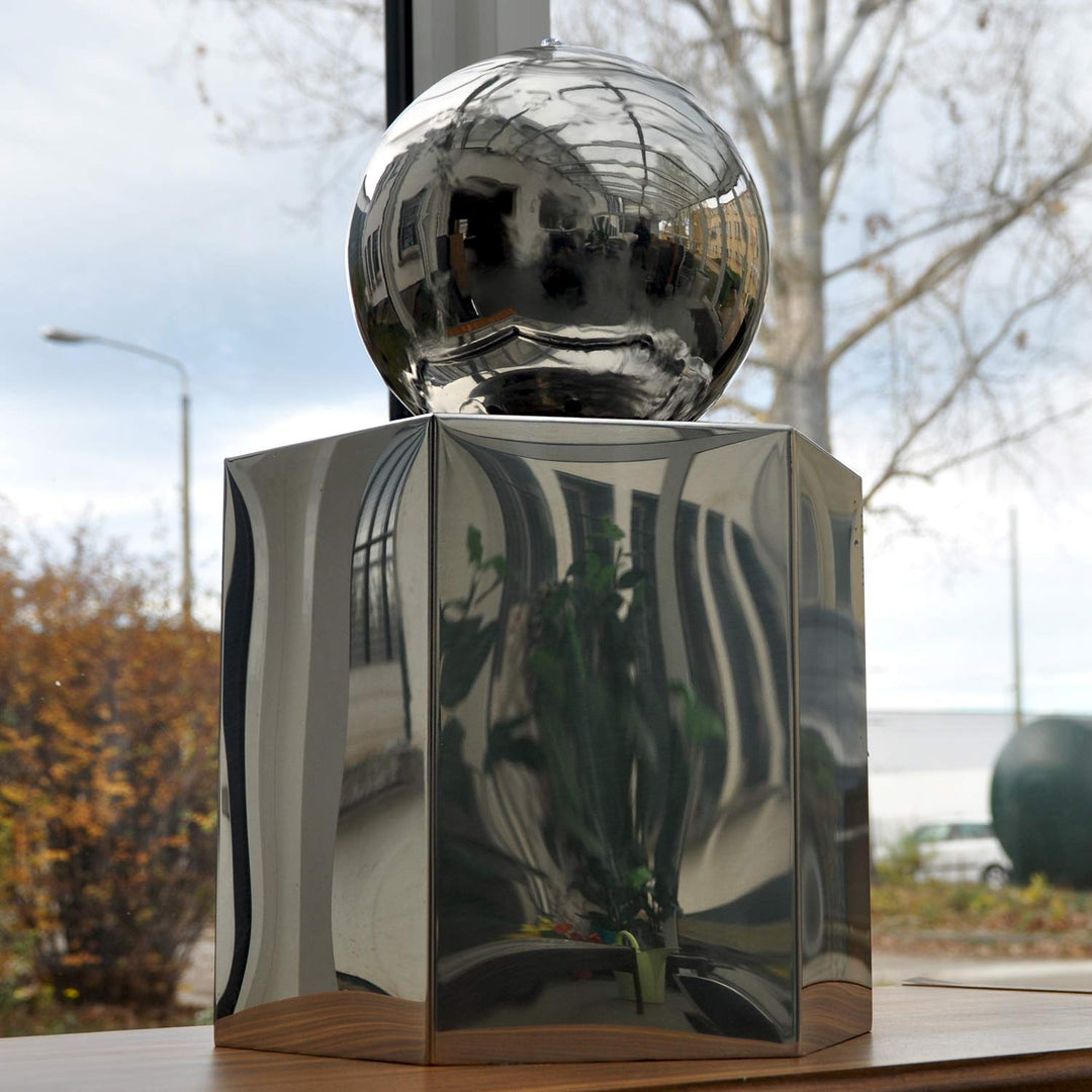 Köhko® Springbrunnen Ø 20 cm mit LED-Beleuchtung in hexagonischen Edelstahlbecken hochglanzpoliert G