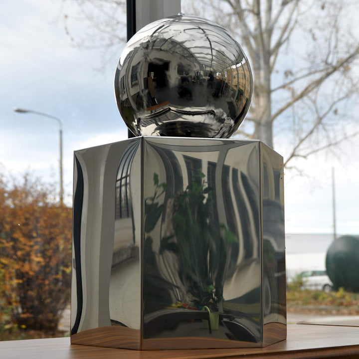 Köhko® Springbrunnen Ø 20 cm mit LED-Beleuchtung in hexagonischen Edelstahlbecken hochglanzpoliert G