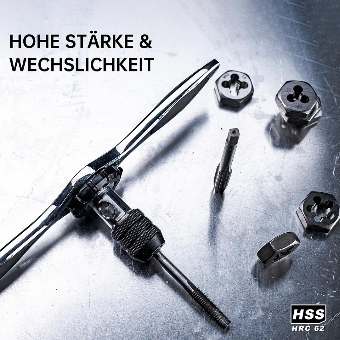 ROTATION Gewindeschneidsatz Innen/Aussen M3-M12, 39-teilig