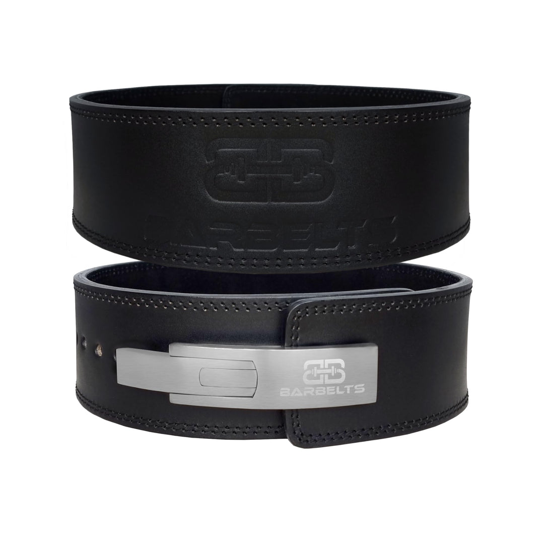 Premium Leber Belt Onyx - Steel Buckle, Powerlift Gürtel, 100% Leder, Weightlifting Belt Strap, Kraf