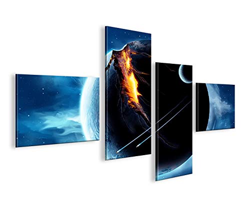 islandburner Bild Bilder auf Leinwand Wars V5 4L Star Weltall XXL Poster Leinwandbild Wandbild Dekoa