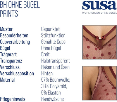Susa Damen Bügel BH 80B Ruby Red, 80B Ruby Red