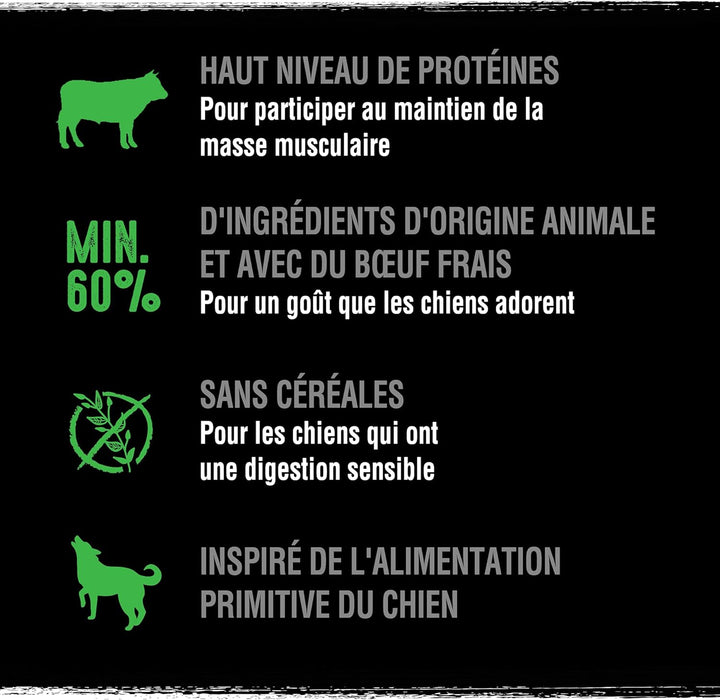 CRAVE Trockenfutter für ausgewachsene Hunde mit Lamm- und Rindfleischgeschmack, 6 Beutel à 1 kg – Tr