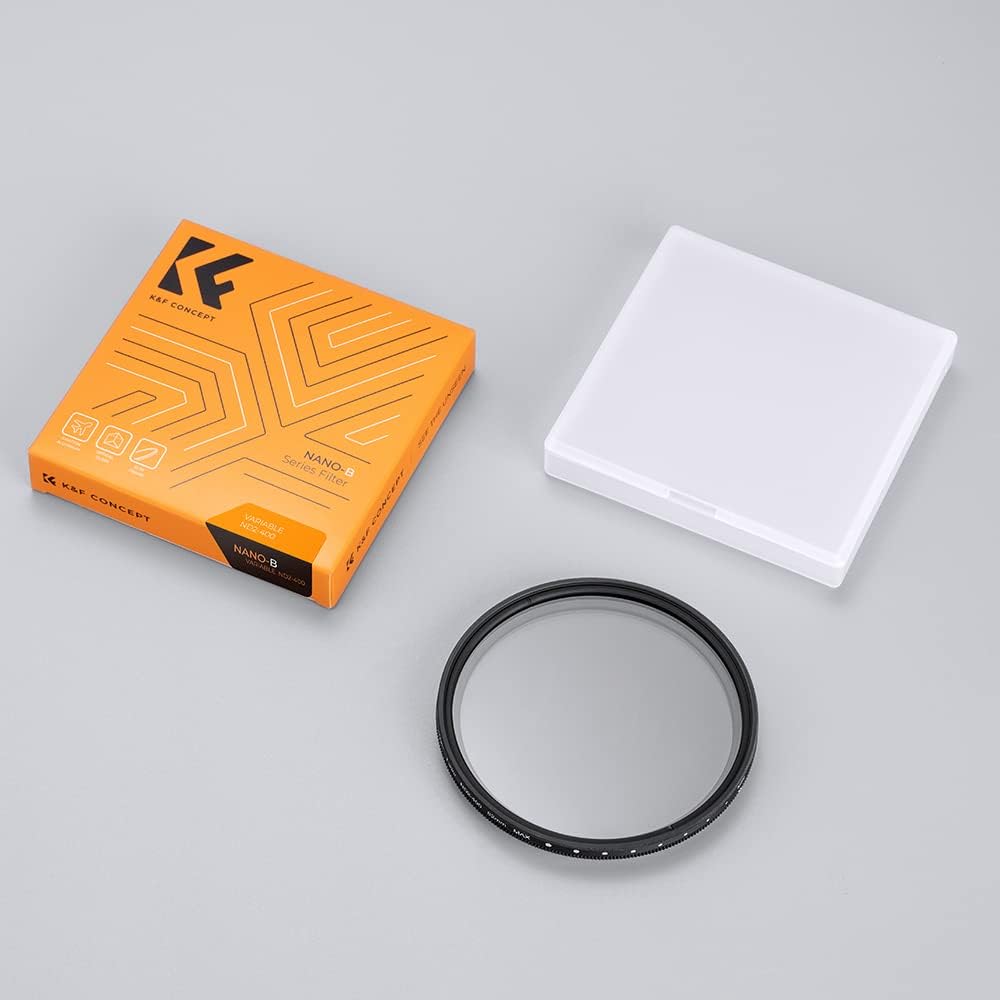 K&F Concept B-Serie 77mm ND Filter Variabler ND2-ND400 (1-9 Stop) Slim Neutral Graufilter, 77mm