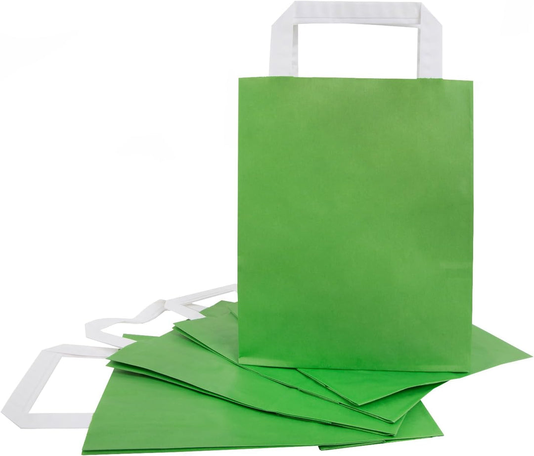 Logbuch-Verlag 100 Papiertüten Weihnachten grün zum Befüllen - Geschenktüte Papiertaschen mit Henkel
