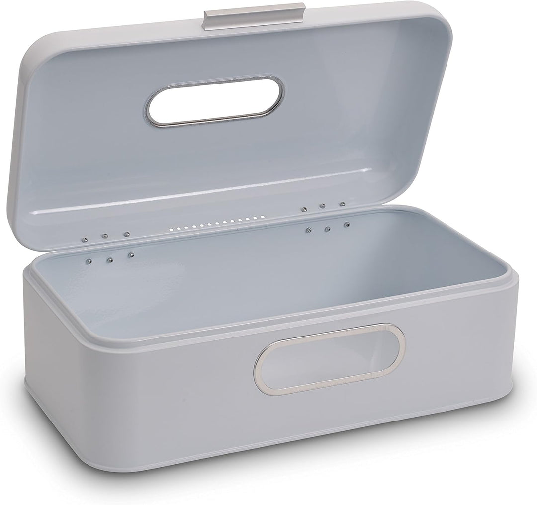 Echtwerk Retro Brotkasten aus Metall mit Sichtfenster, Weiss, 42, 5 x 23, 8 x 17 cm Weiss Big Single