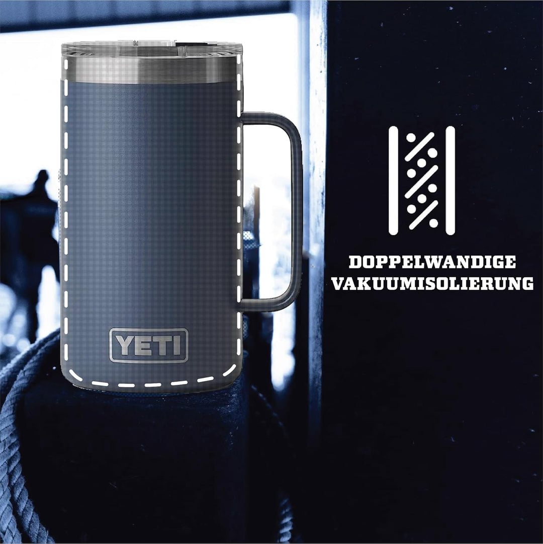 YETI Rambler Krug, Edelstahl, Navy, 24oz (710ml), Navy