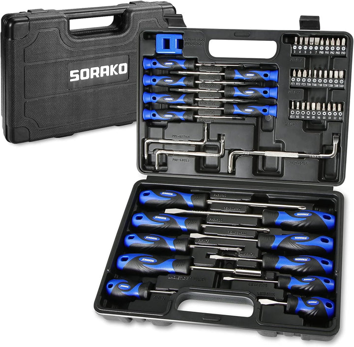 SORAKO Schraubendreher Set, 51PCS Feinmechaniker Schraubendreher Set Magnetisch für Heimwerk, Renovi