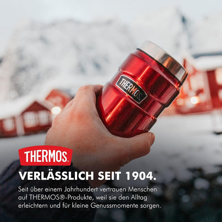 Thermos STAINLESS KING MUG 0,47l, charcoal black mat, Thermobecher schwarz 470ml, Kaffeebecher to go