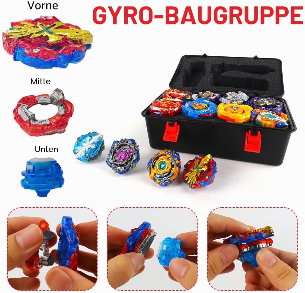 12in1 Kampfkreisel Set, 12 Kampfkreisel 2 Launchers, Bey Burst Turbo Blade Set, Kreisel BattleSet Mi