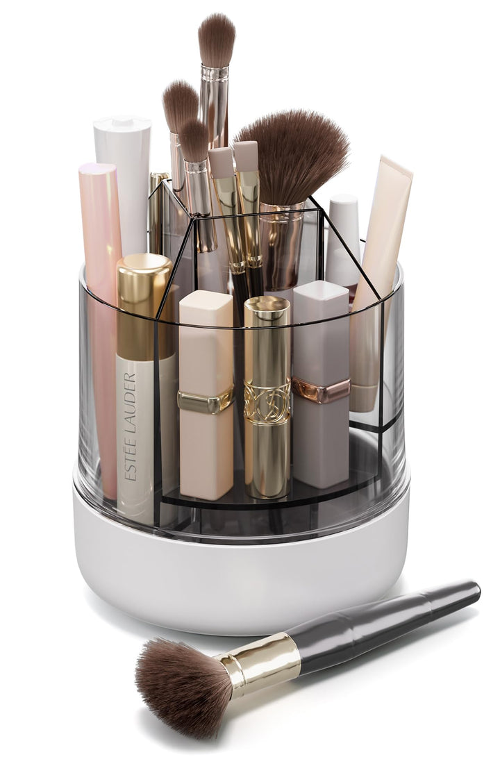 CTIME 360° drehbarer Make-up-Organizer, 5-stufiger Fächerhalter für Make-up-Pinsel, Kosmetikaufbewah