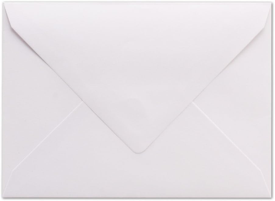 300 Briefumschläge Weiss - DIN C6 - gefüttert mit weissem Seidenpapier - 100 g/m² - 11,4 x 16,2 cm -