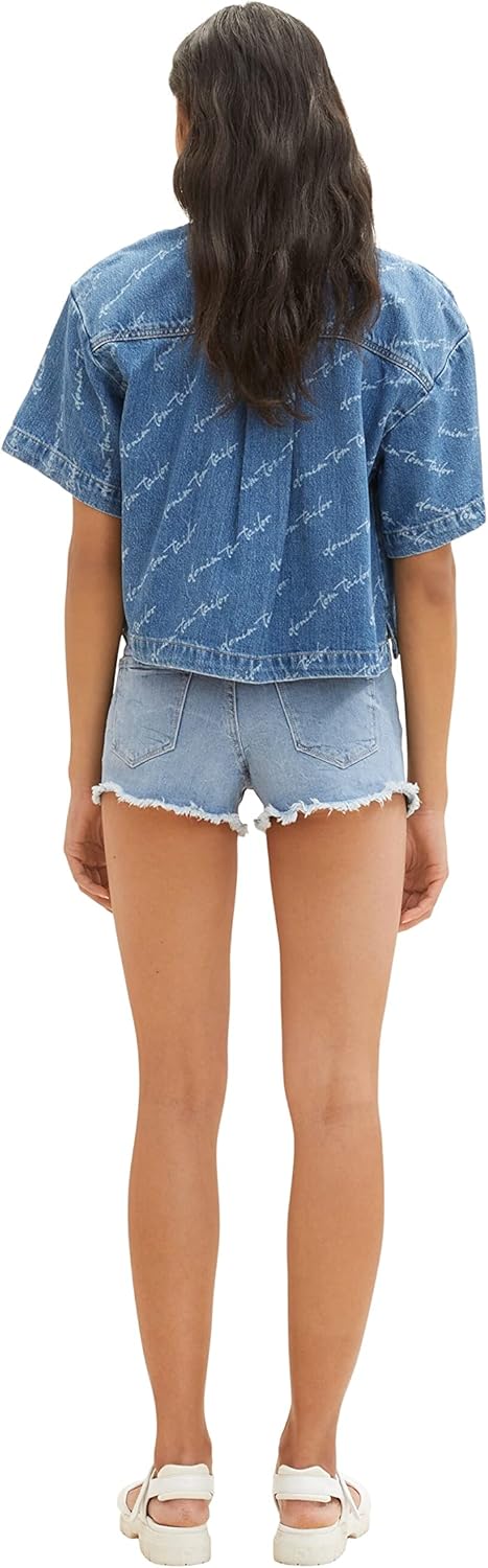 TOM TAILOR Denim Damen jeans shorts XXL 10122 - Destroyed Light Stone Blue Denim, XXL 10122 - Destro