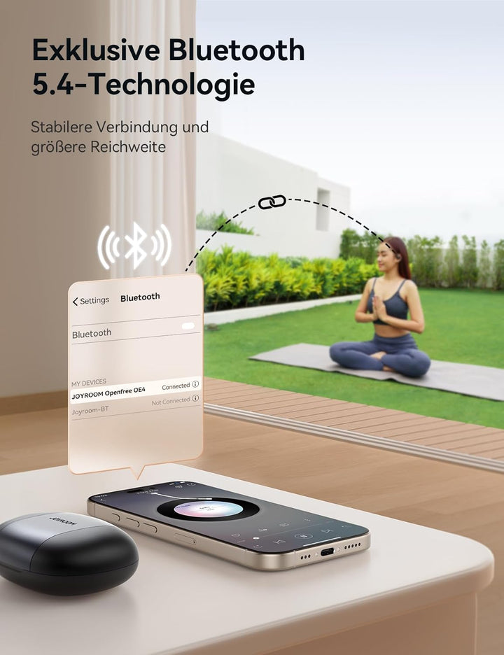JOYROOM Open Ear Kopfhörer, Bluetooth 5.4 Kopfhörer Kabellos mit LED Digitaldisplay, Ultra-Komfort,