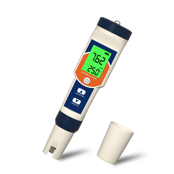 pH Messgerät Wasser, 4-in-1 pH/ORP/H2/TEMP Tester, ppm messgerät wasser Acqua IP67 Wasserdicht 0,01