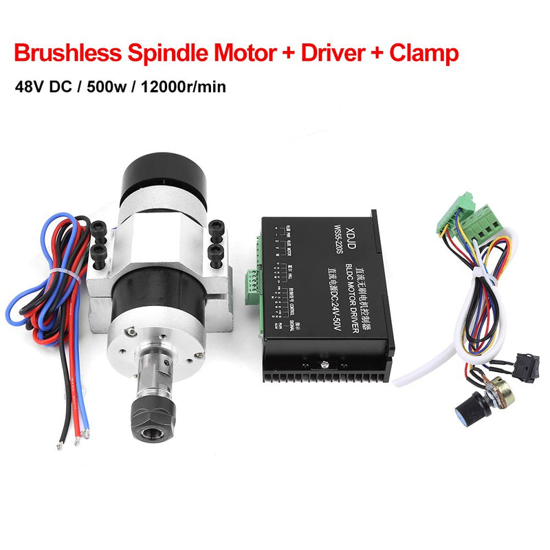 ER16 500W Spindelmotor Set,12000U/min Bürstenloser Spindelmotor,Hochgeschwindigkeitsluftkühlung Bürs