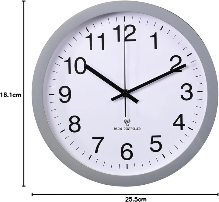 Hama Funkwanduhr ohne Tickgeräusche (analoge Wanduhr mit grossem Ziffernblatt, Wohnzimmeruhr, Schlaf