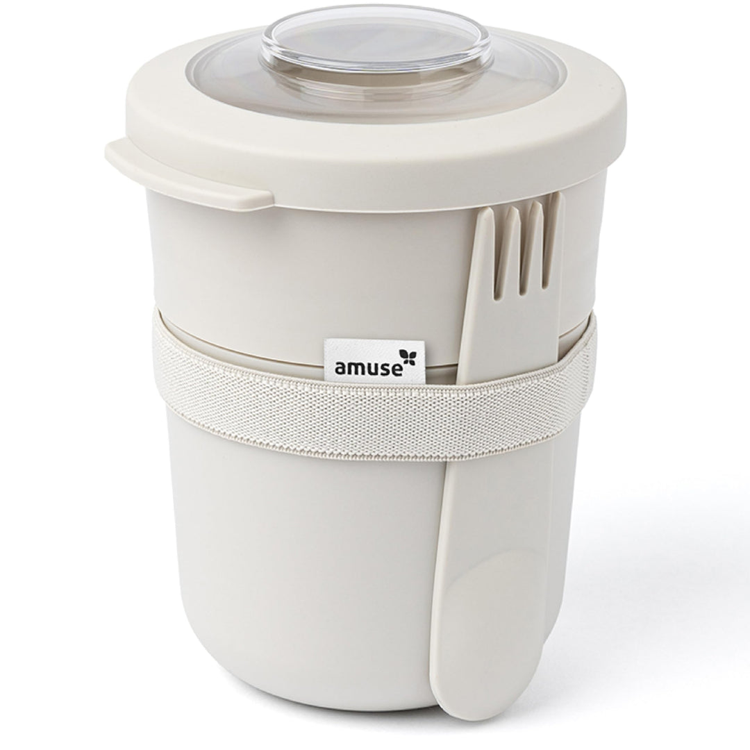 Amuse Müslibecher To Go (450ml + 150ml) | Crunch Cup | Auslaufsicherer Joghurtbecher To Go mit Löffe