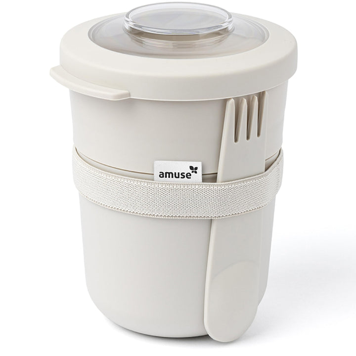 Amuse Müslibecher To Go (450ml + 150ml) | Crunch Cup | Auslaufsicherer Joghurtbecher To Go mit Löffe