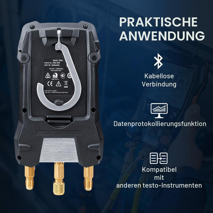Testo 550s AC Krümmermessgerät Set - Krümmermessgeräte Hvac und Kühlung - inkl. 2 kabelgebundene Tem