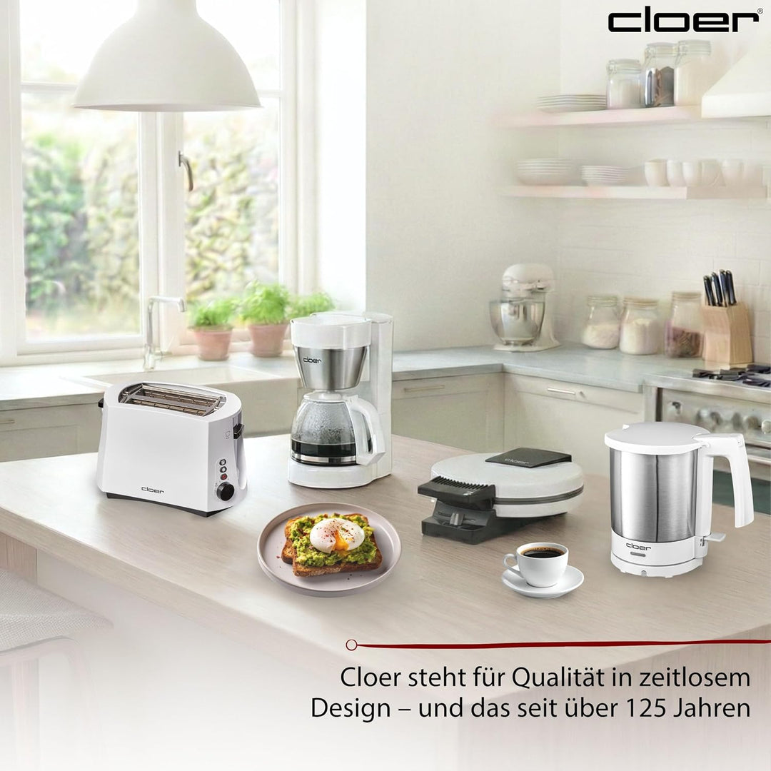 Cloer 4701 Wasserkocher, 2000 W, Trockengeh- und Überhitzungsschutz, innen liegende Füllmengenmarkie