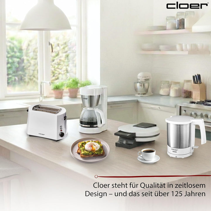 Cloer 4701 Wasserkocher, 2000 W, Trockengeh- und Überhitzungsschutz, innen liegende Füllmengenmarkie