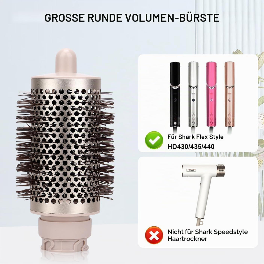 Grosser RundBürste Aufsatz für Shark FlexStyle Föhn, Runder Volumenbürste für Jumbo-Volumen-Heissluf