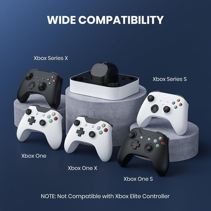 NEWDERY Ladestation für Xbox Wireless Controller, 2 x 1100 mAh wiederaufladbare Akkus für Xbox One/S