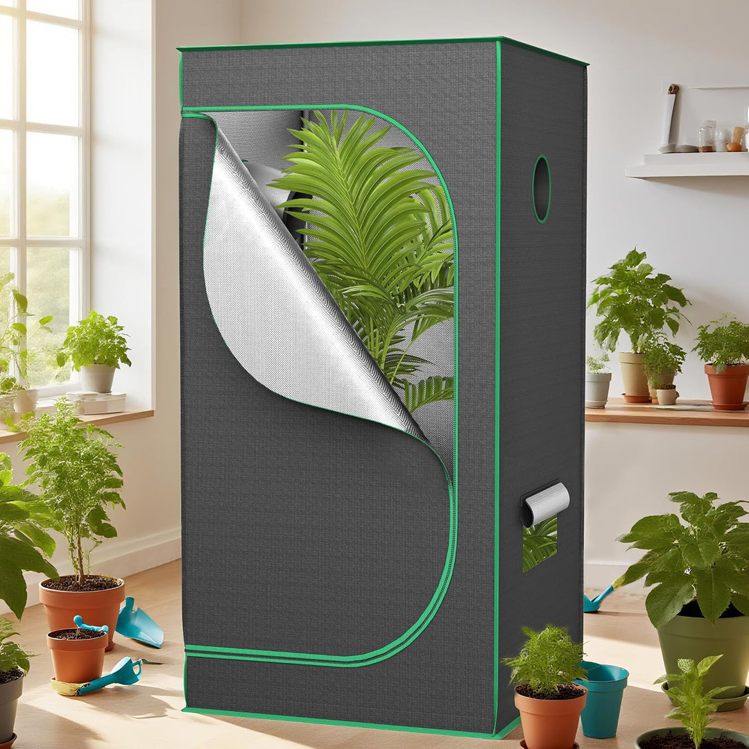 Growzelt Pflanzenzuchtzelt Indoor Anbauzelt 60x60x140 cm Grow Tent mit Reflektierender Innenfolie 60