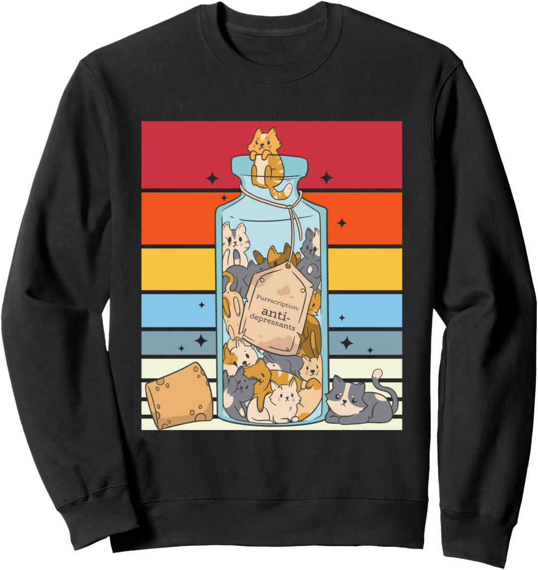 Retro Kätzchen Vintage Katzen Antidepressiva Sweatshirt