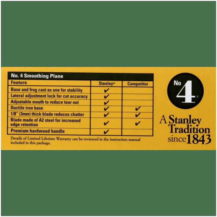 STANLEY Handhobel, Nr. 4, glättend (12-136) Beige, Beige