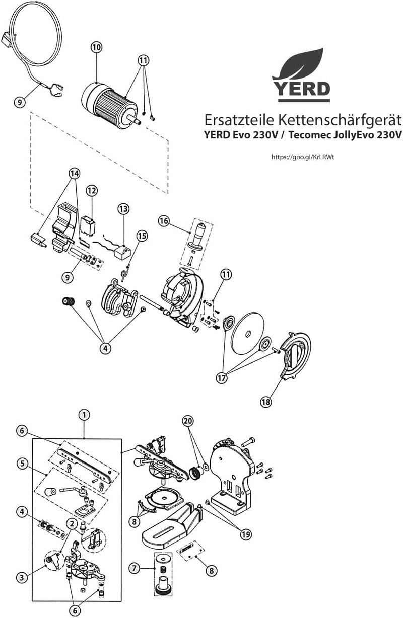 Yerd JOLLYEvo Elektrische Universalschleifmaschine, Grau