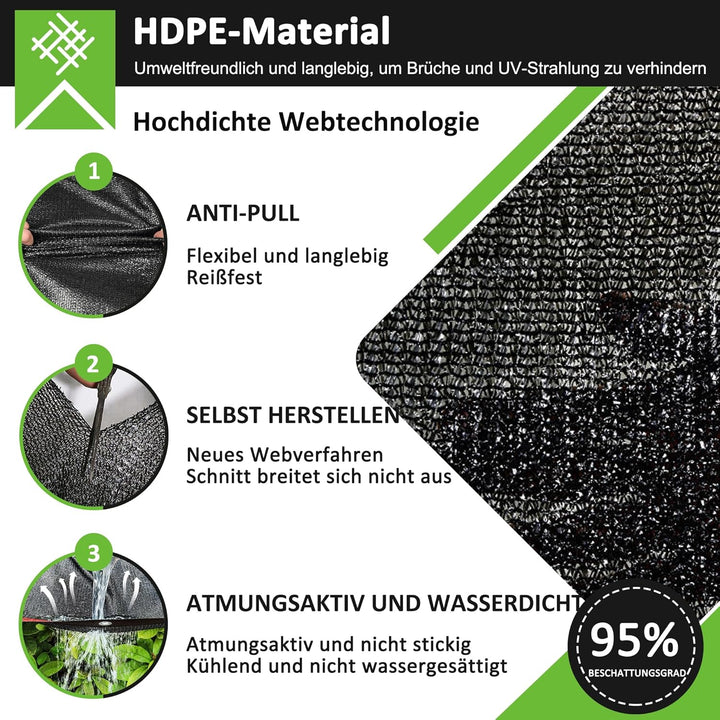 95% Sonnenschutz Netz Schattierungsnetz mit Ösen, 4x8m Sonnenschutz Leicht und Haltbarkeit Gewächsha