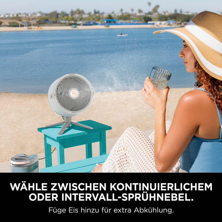 Shark FlexBreeze Pro Mist Akku-Ventilator für innen und aussen mit Sprühsystem, tragbarer Sprühtank,