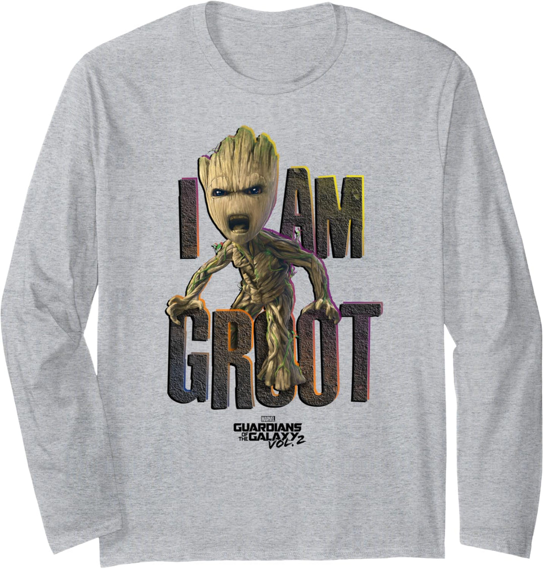 Marvel Guardians Of The Galaxy I Am Groot Yell Langarmshirt