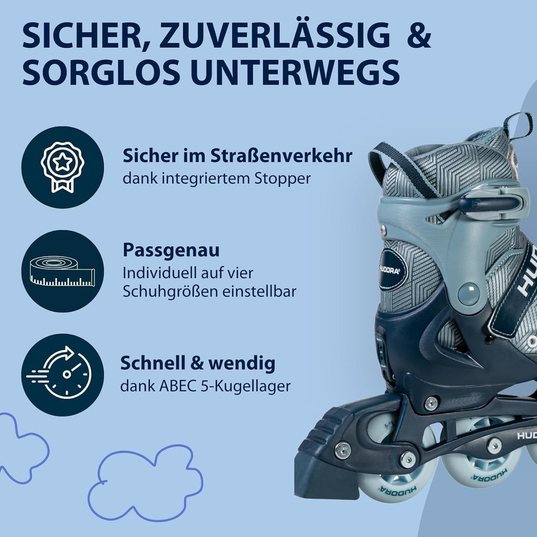 HUDORA Inline Skates Mia / Leon 2.0 - Inliner für Kinder / Jugendliche &amp; Erwachsene in versch. Gröss