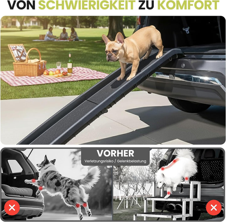 all Pets United® Hunderampe klappbar Hundetreppe Hunde- & Katzentreppe Rampe Einstiegshilfe für Koff