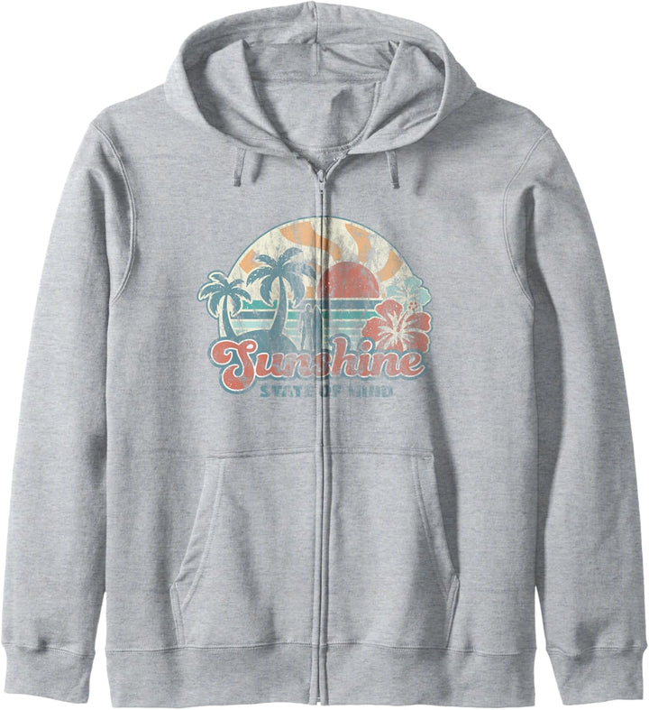 Sunshine State Of Mind Retro 60s Faded Distressed Sommer Kapuzenjacke