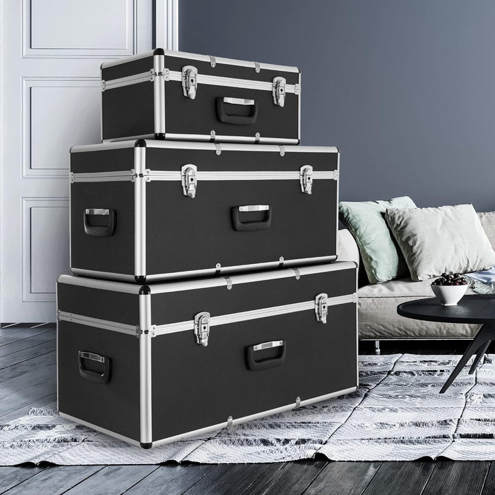 Arebos 3er Set Transportkoffer | Aluminium | 200 L Gesamtvolumen | abschliessbar | inkl. Tragegriffe