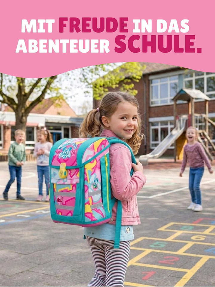 Familando - McNeill Teneris Schulranzen Set - 9-teilig mit Sporttasche - Minnie Mouse - Ergonomisch