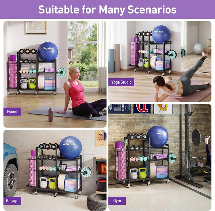 7-Stufiger Hantelständer, Multifunktionale Hantelablage, Home Gym Aufbewahrung für Hanteln, Kettlebe
