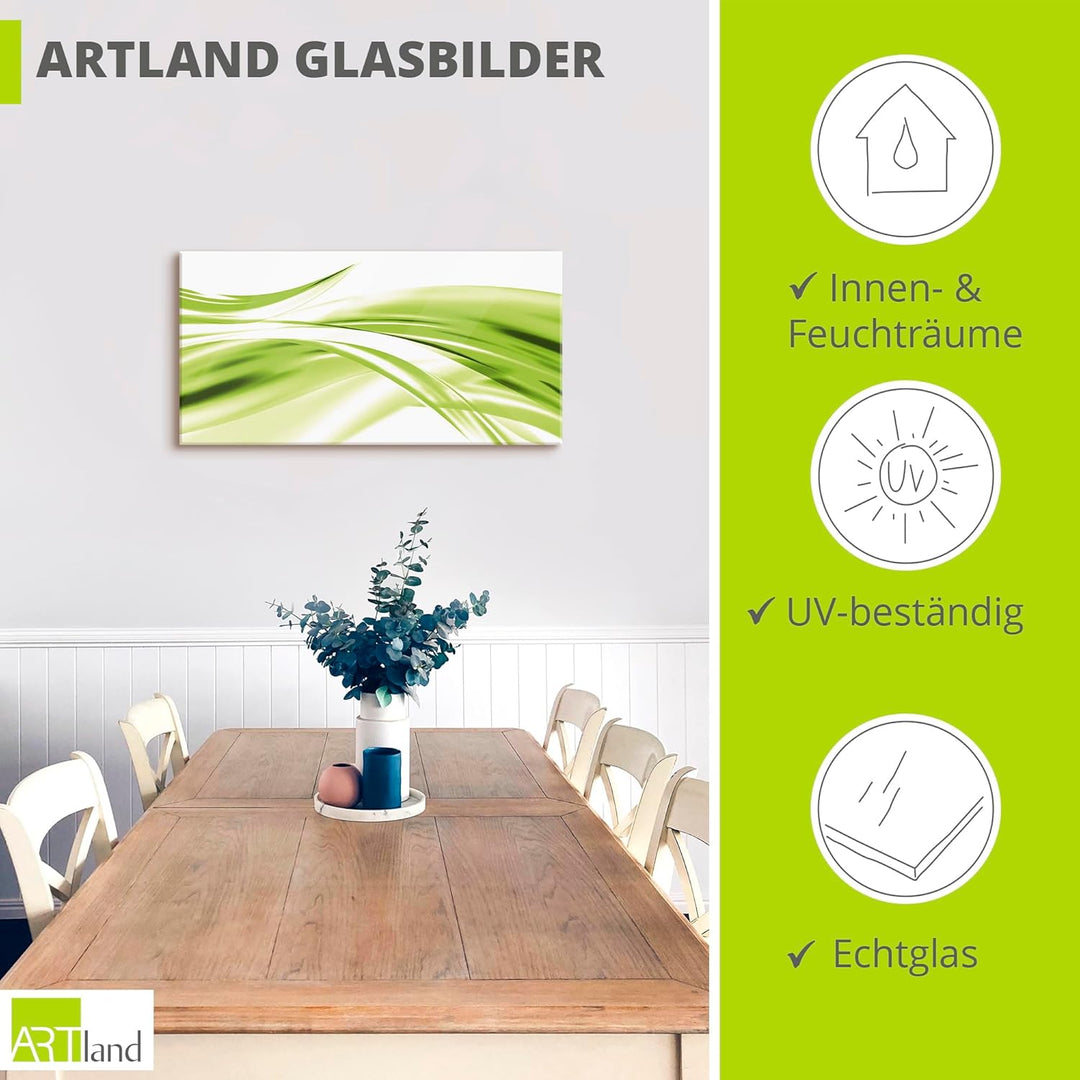 ARTland Glasbilder Wandbild Glas Bild einteilig 60x30 cm Querformat Moderne Kunst Abstrakt Modern Ra