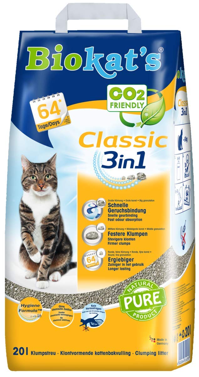 Gimborn Biokat's Classic 3in1 ohne Duft - Klumpende Katzenstreu mit 3 unterschiedlichen Korngrössen
