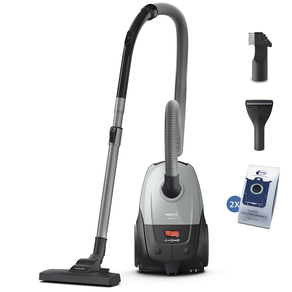 Philips Series 2000 Bodenstaubsauger mit Beutel – Kompakt & Leicht, 800W Motor, HEPA-Filter fängt 99