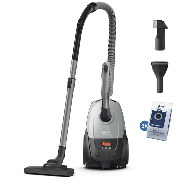 Philips Series 2000 Bodenstaubsauger mit Beutel – Kompakt & Leicht, 800W Motor, HEPA-Filter fängt 99