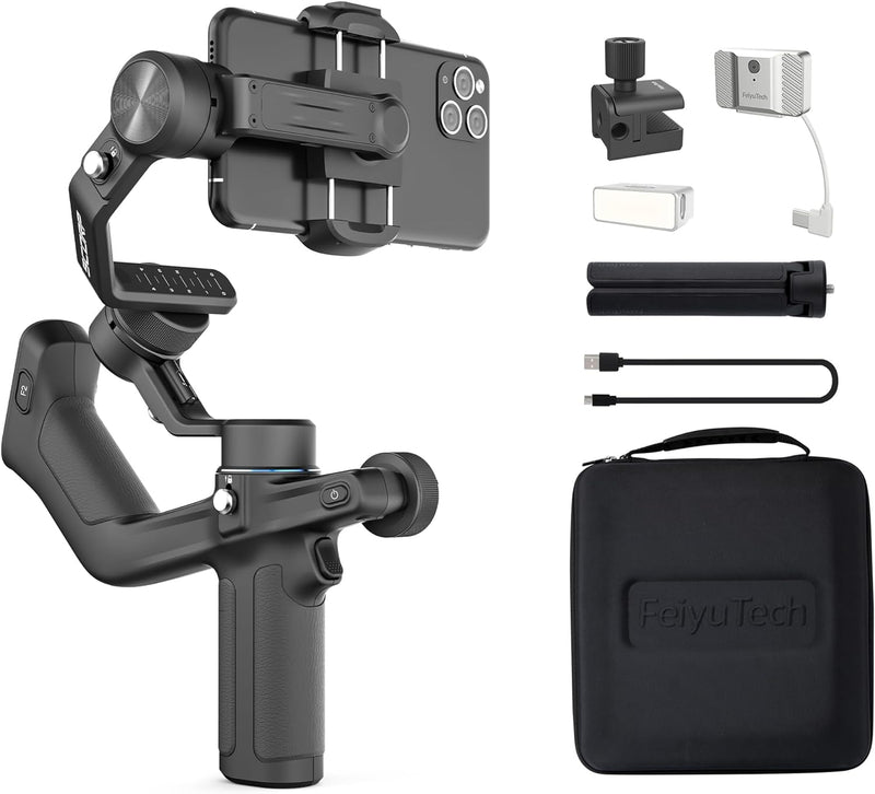 Feiyu [Offiziell] SCORP Mini-P Kit Handy Gimbal, 3-Achsen-Stabilisator für Smartphone, VLOG-, YouTub