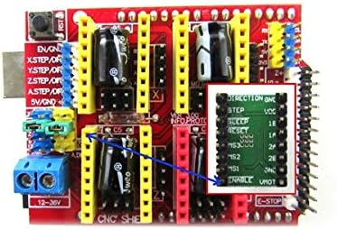 CNC Shield Board + 4 Pieces A4988 (Green Color) Step Driver For 3D Printer