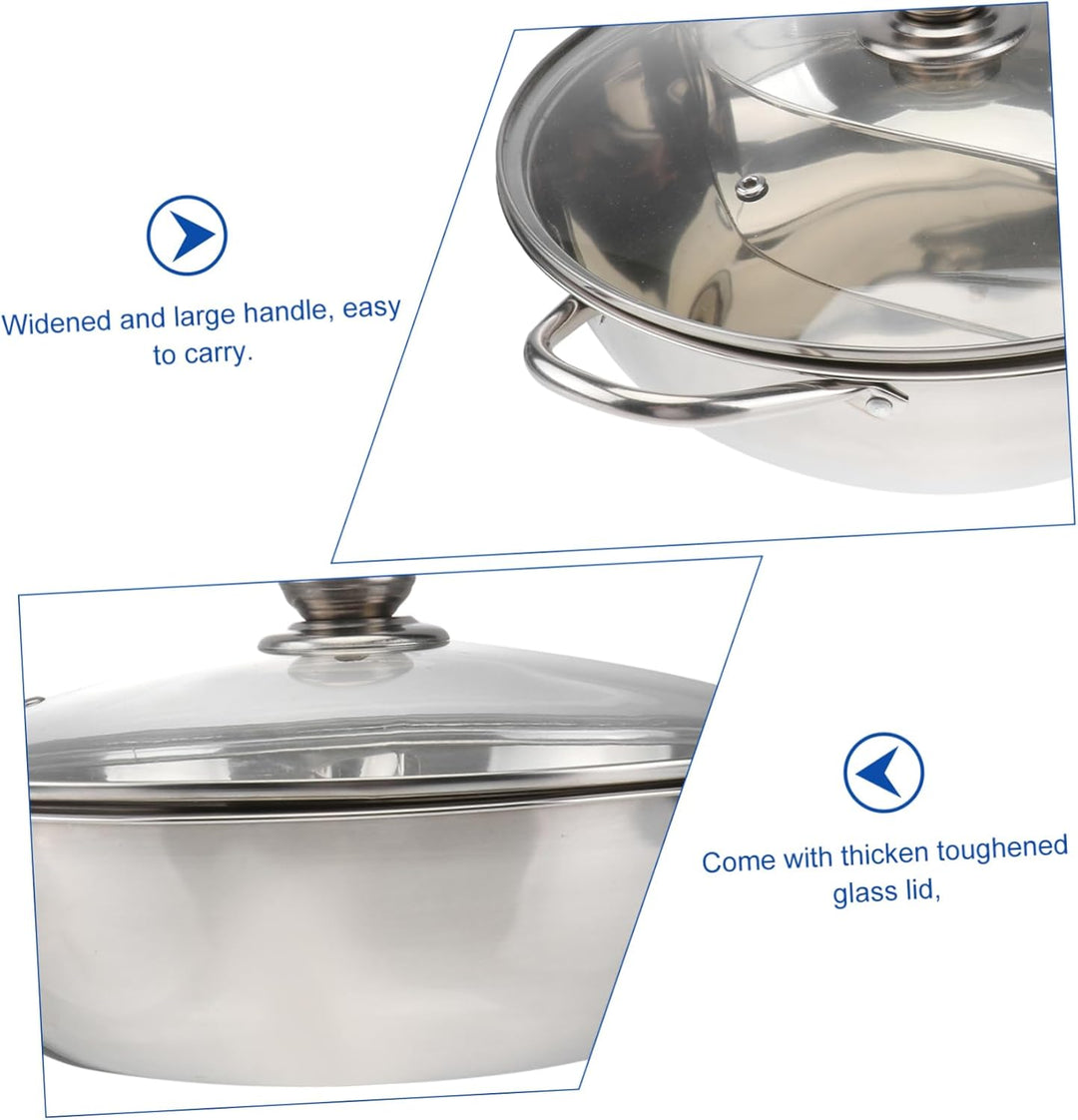 Cabilock Induktionstopf Dual Hot Pot Induktionskochtopfpfanne Eintopftöpfe Mit Deckel Double Flavor